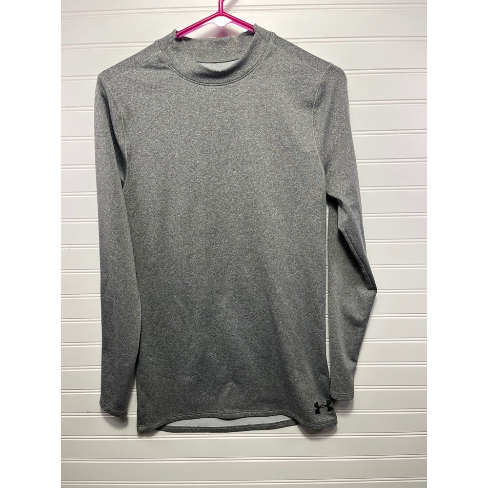 Under Armour ColdGear Kids Long Sleeve Mock Neck Compression‎ Shirt Gray SM